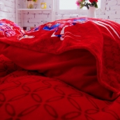 簡約格調風 微膚絨 活性平網印花四件套包郵