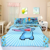 正版 迪士尼 史迪奇全棉活性印花 卡通四件套 包郵