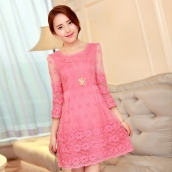 2014初春百搭打底蕾絲連衣裙 免運費