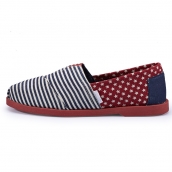 2014新款休閒布鞋條紋單鞋子 低幫淺口帆布鞋 時尚男女情侶鞋【免運費】